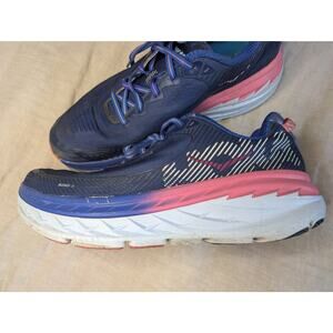 Hoka One One Bondi 5 Women's Running Shoes Navy Blue Pink Size 10
